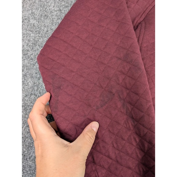 LL Bean Quilted Mockneck Sweatshirt Mens XLT Maroon T Snap Outdoor - Picture 8 of 11